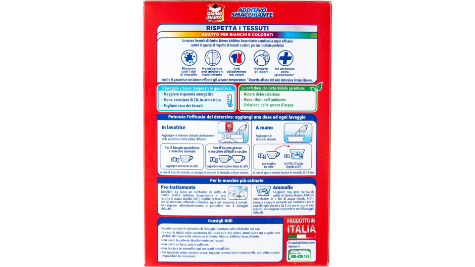 Omino Bianco Additivo Smacchiante Polvere 500 gr.