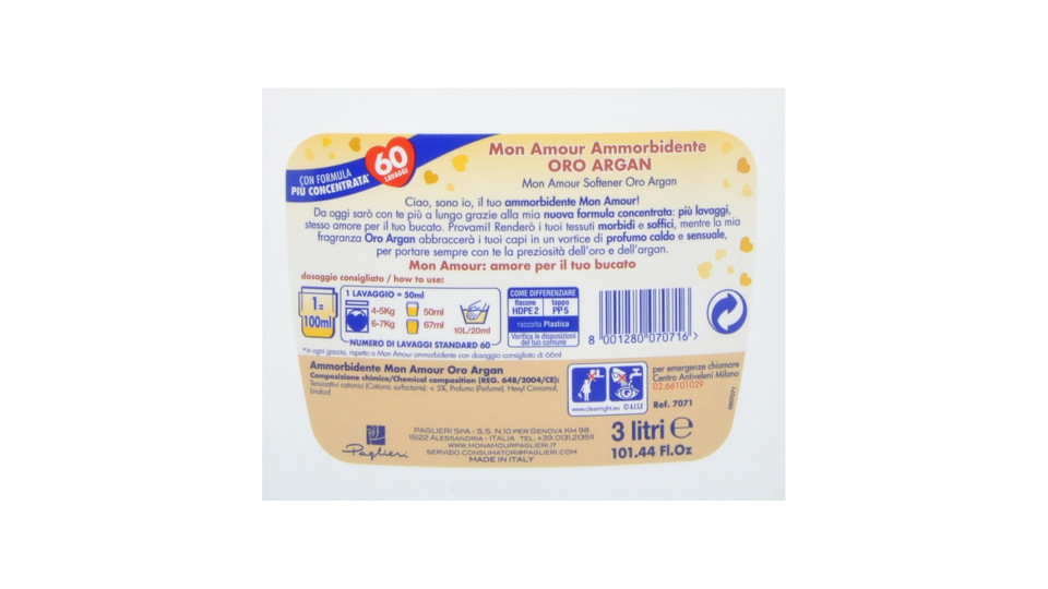 Felze Azzurra mon amour oro argan lt.3 60 lavaggi