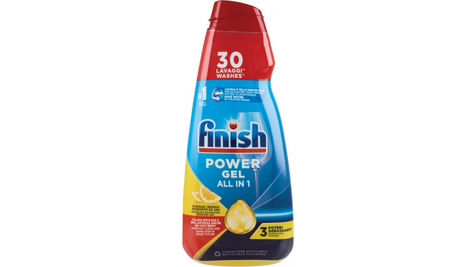 Finish All in 1 Max Power Gel 3X Poteri Sgrassanti Limone 600 mL.