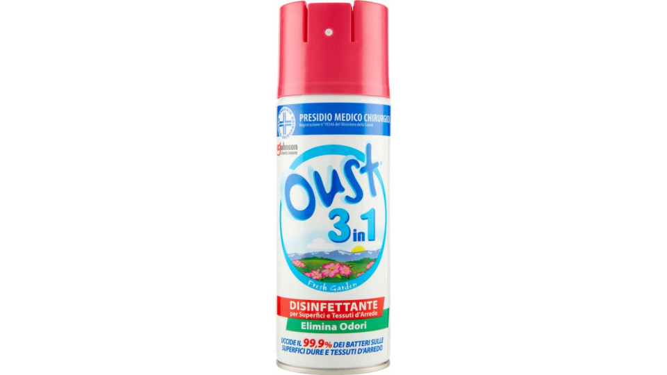Oust 3in1 Fresh Garden Disinfettante per Superfici e Tessuti...