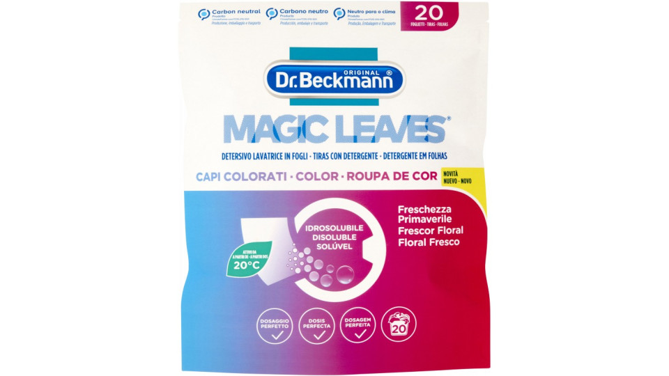 Dr. Beckmann Detersico Lavatrice in Fogli Capi Colorati 20 pz