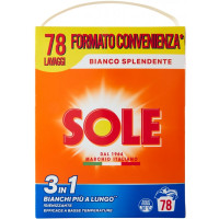 Sole Bianco Splendente Polvere lavatrice 78 misurini 3,9 kg