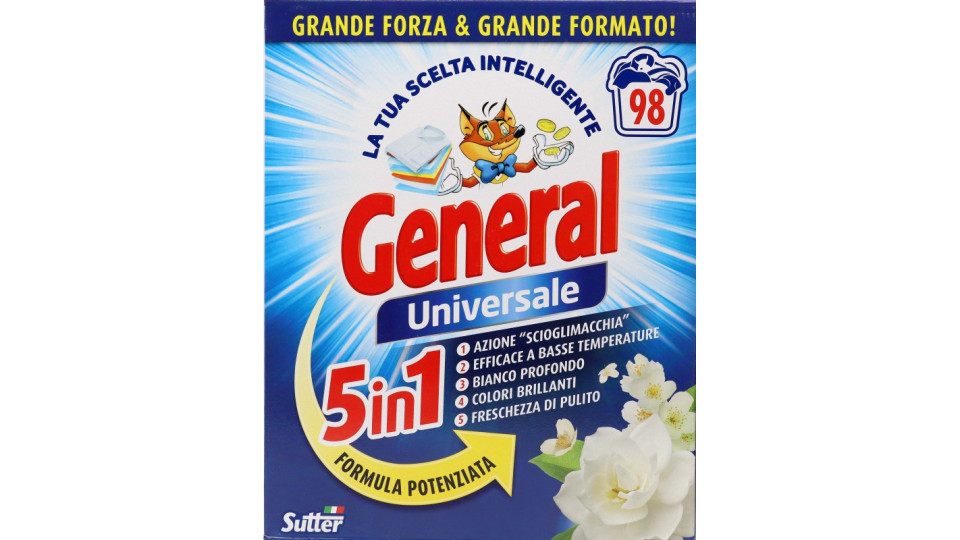 General detersivo in polvere 5in1 fustino 98 misurini