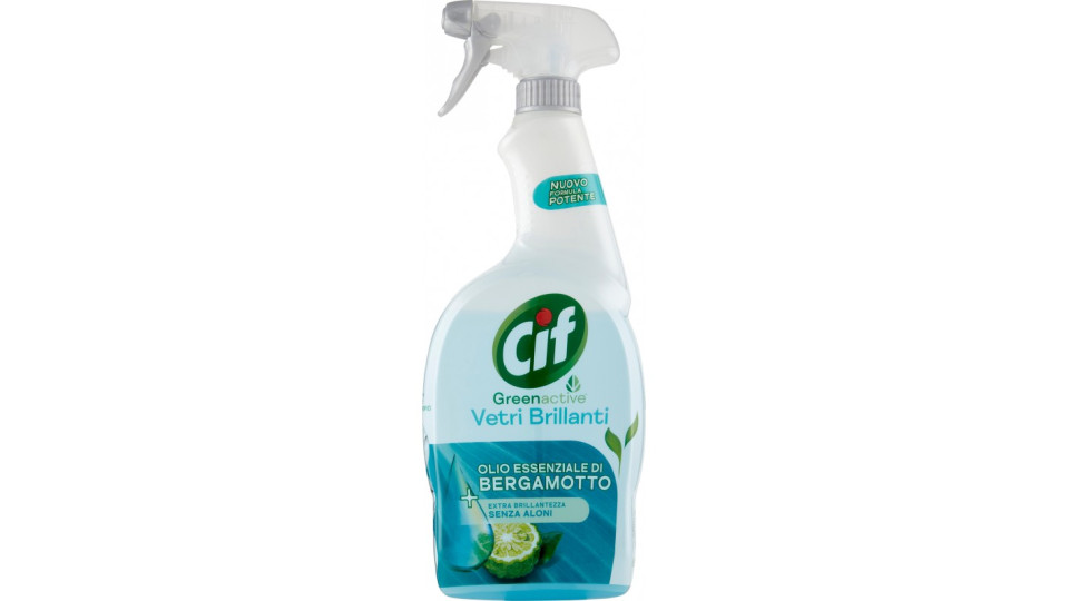 Cif Greenactive Vetri Brillanti Olio Essenziale di Bergamotto...