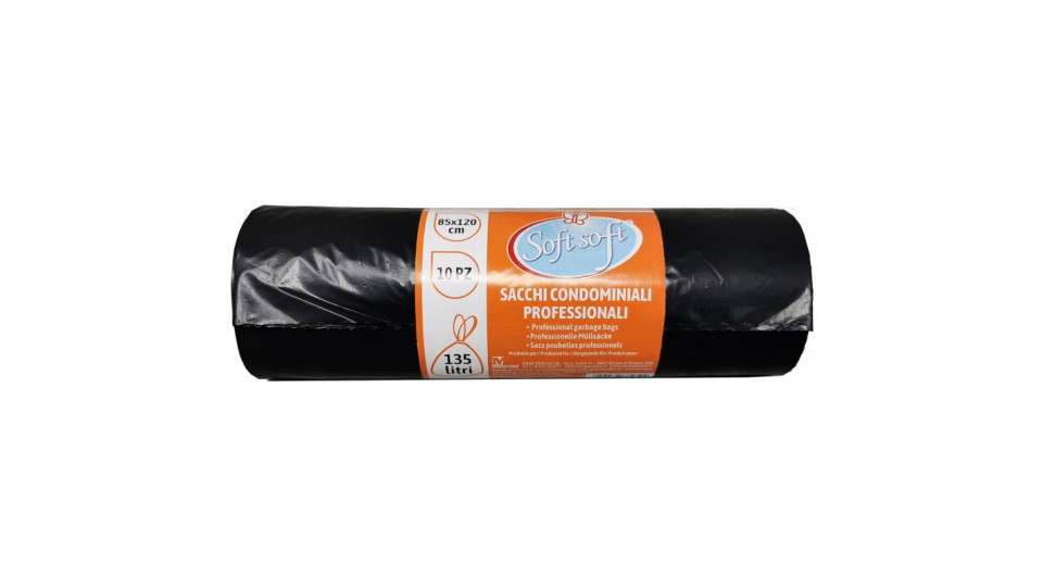 Soft Soft sacchetti pattumiera condominio nero cm.85x120 pz.10