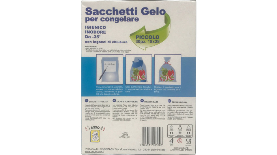 Asso sacchetti freezer cm.18x28 30 pz
