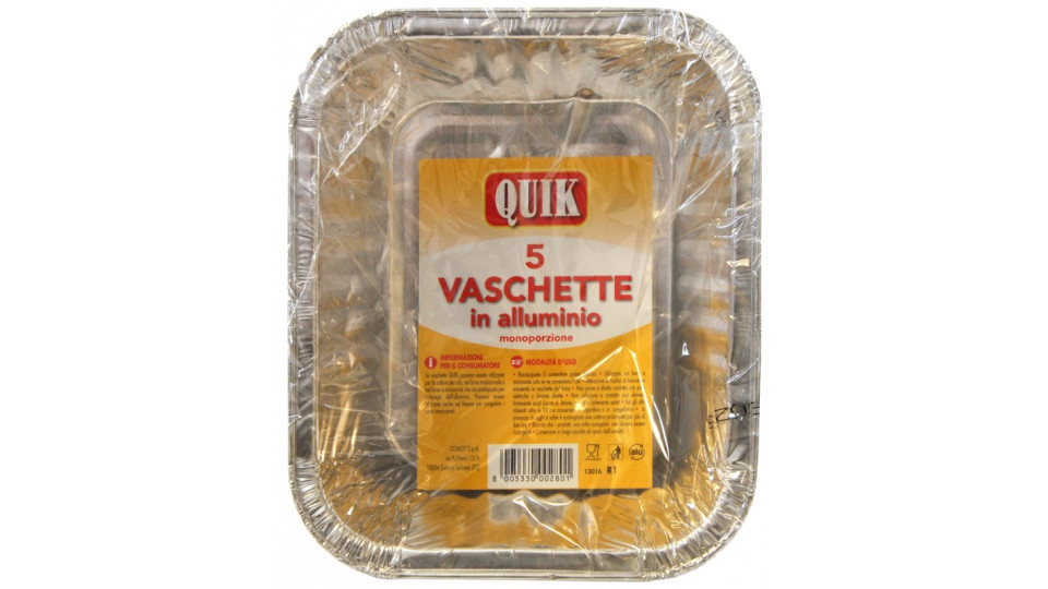 Quik vaschette senza coperchio monoporzioni pz.5