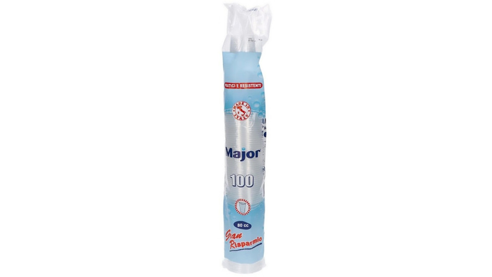 Major bicchiere bianco cc80 pz.100