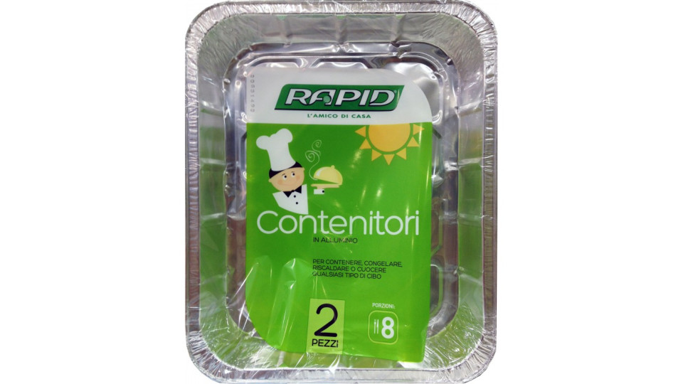 Rapid Contenitori in Alluminio Porzioni:8 2 pz senza coperchio