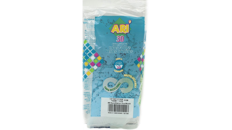 Aristea cucchiaini trasparenti riutilizzabili x 30 pz
