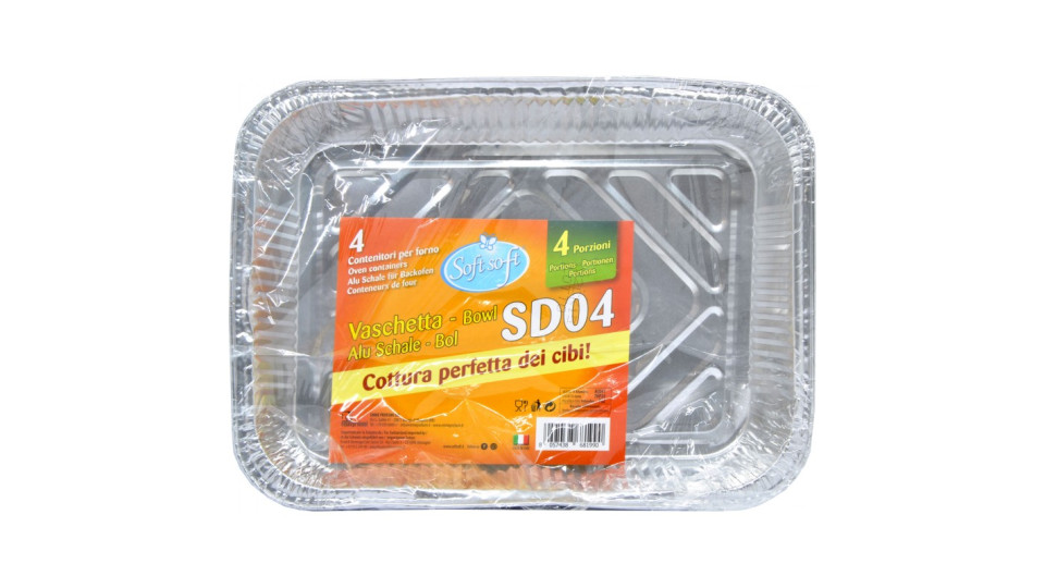 Soft Soft vaschetta alluminio sd04 4 pz 4 porzioni