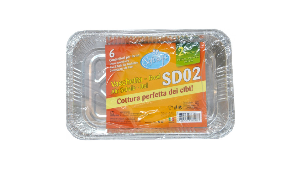 Soft Soft vaschette alluminio SD 02 6 pezzi 2 porzioni