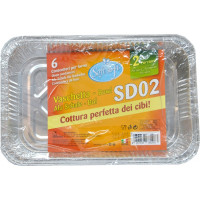 Soft Soft vaschette alluminio SD 02 6 pezzi 2 porzioni