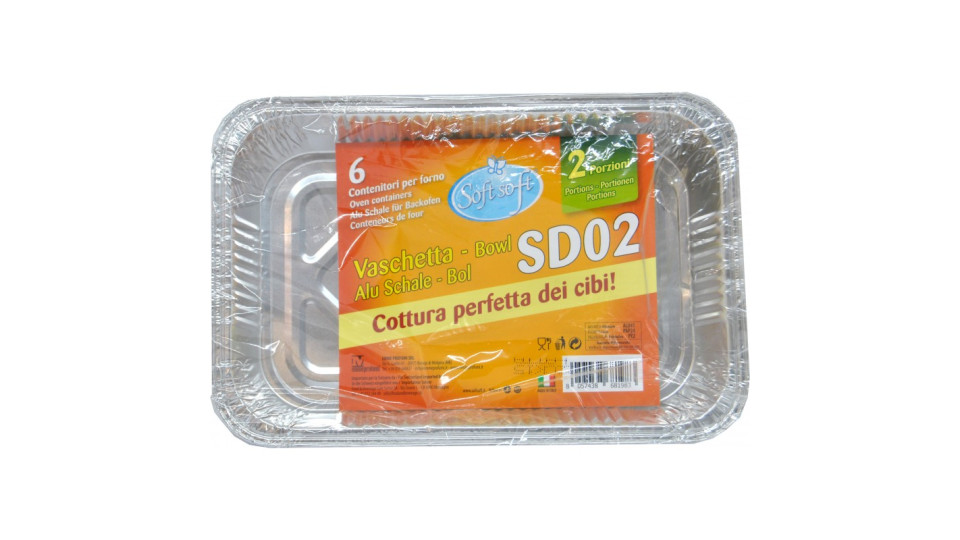 Soft Soft vaschette alluminio SD 02 6 pezzi 2 porzioni