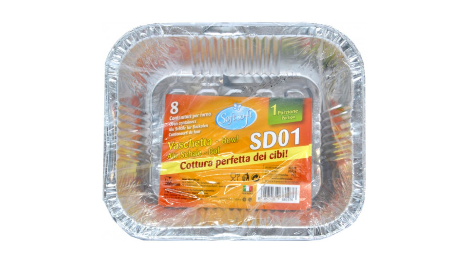 Soft Soft vaschette alluminio sd01 8 pz 1 porzione