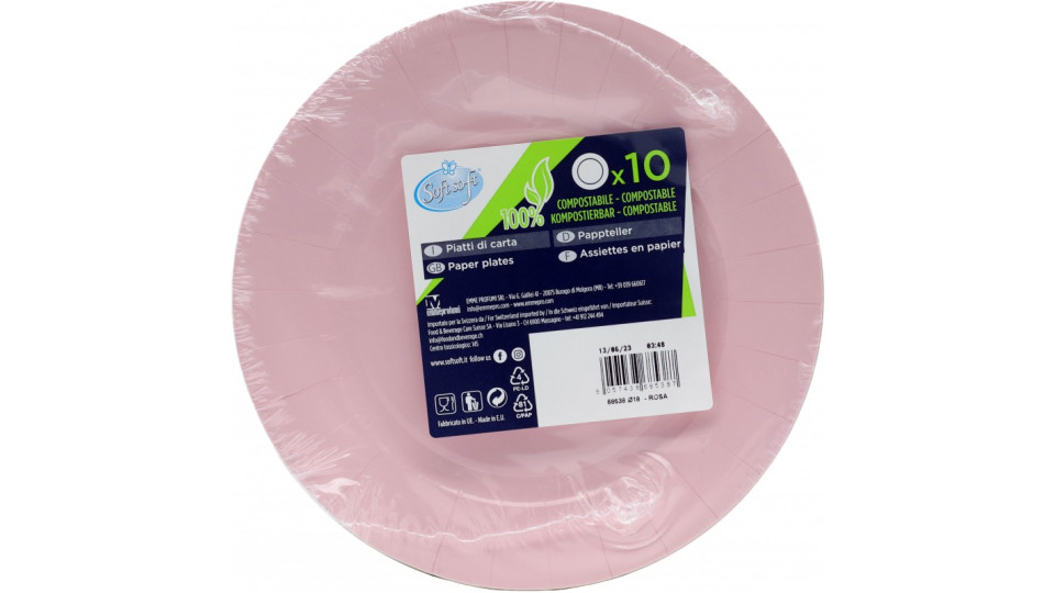 Soft Soft piatti carta dessert rosa x10