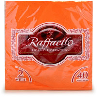 Raffaello tovaglioli ricamati fiore arancio pz.40