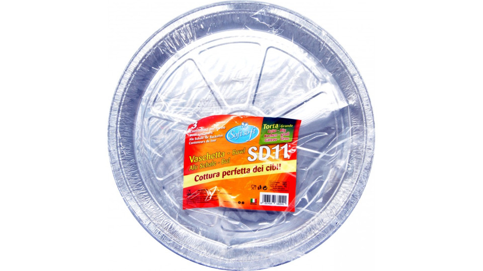 Soft Soft vaschetta allumionio sd11 torta grande pz.3