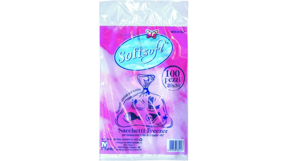 Soft soft sacchetti freezer con strappo cm.20x30 pz.100
