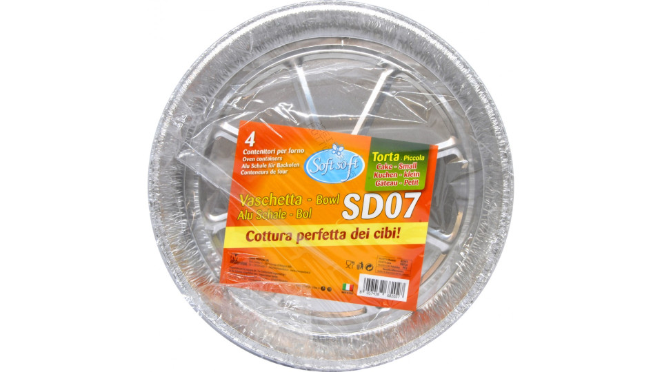 Soft Soft vaschette alluminio SD 07 per torta piccola pezzi 4