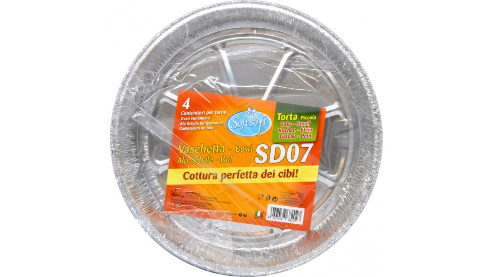 Soft Soft vaschette alluminio SD 07 per torta piccola pezzi 4