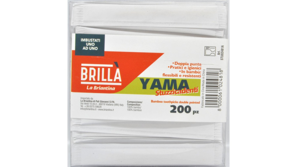Brilla yama stuzzicadenti imbustati pz.200