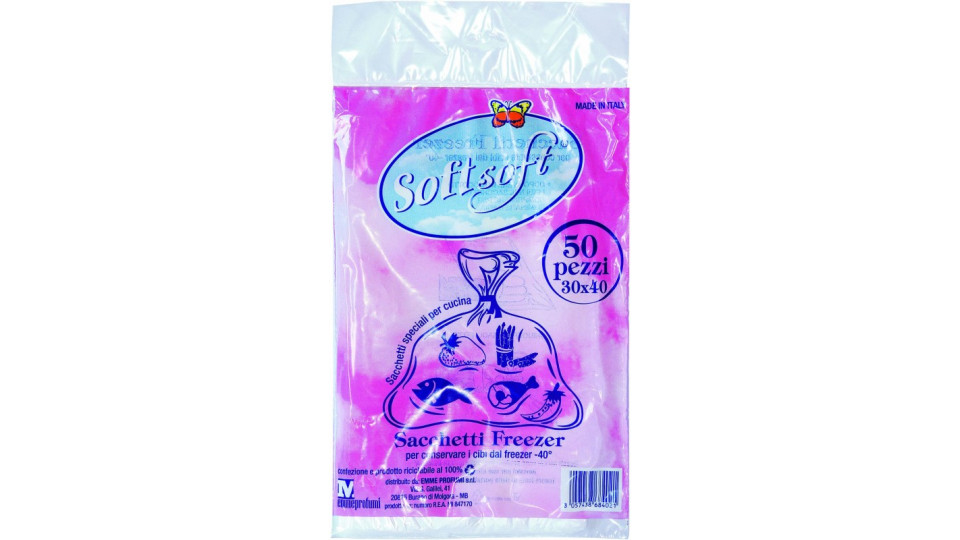 Soft soft sacchetti freezer con strappo cm.30x40 pz.50