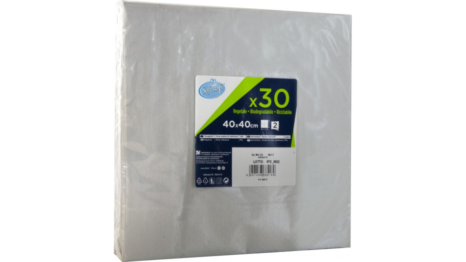 Soft Soft tovaglioli natale argent0 cm.40x40 pz.30