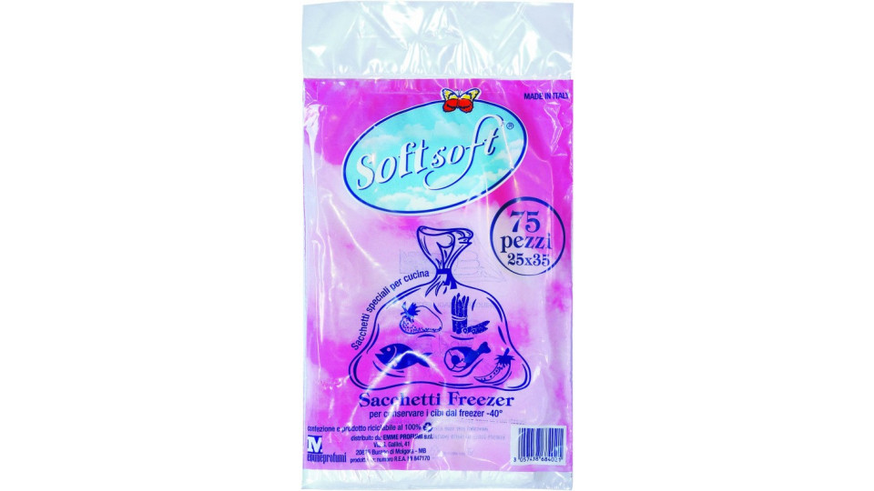 Soft soft sacchetti freezer con strappo cm.25x35 pz.75