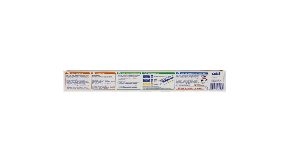 Cuki Cuoce Carta Forno in fogli 25 fogli cm33x38