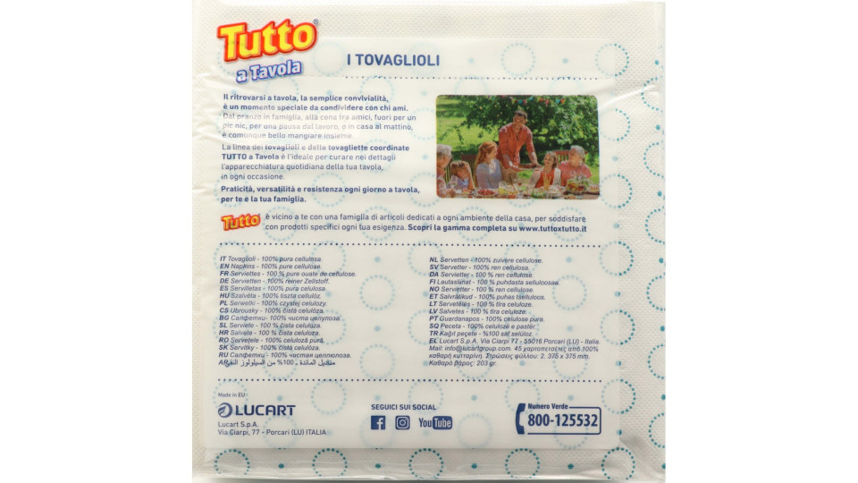 Tutto a Tavola Tovaglioli Effetto Tessuto 38 x 38 cm 2 Veli 45 pz