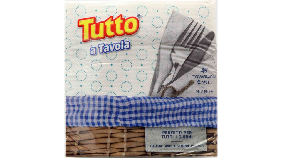 Tutto a Tavola Tovaglioli Effetto Tessuto 38 x 38 cm 2 Veli 45 pz