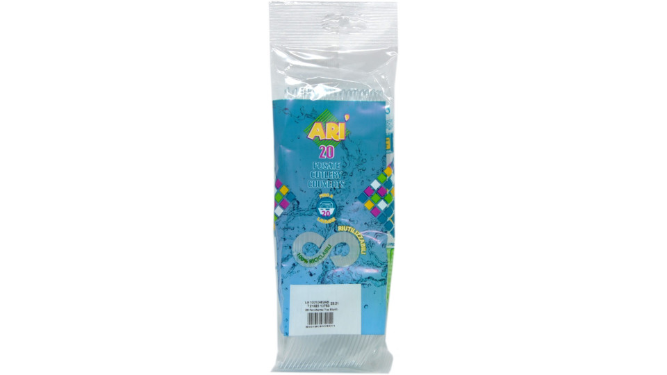 Aristea forchette trasparente riutilizzabile x20