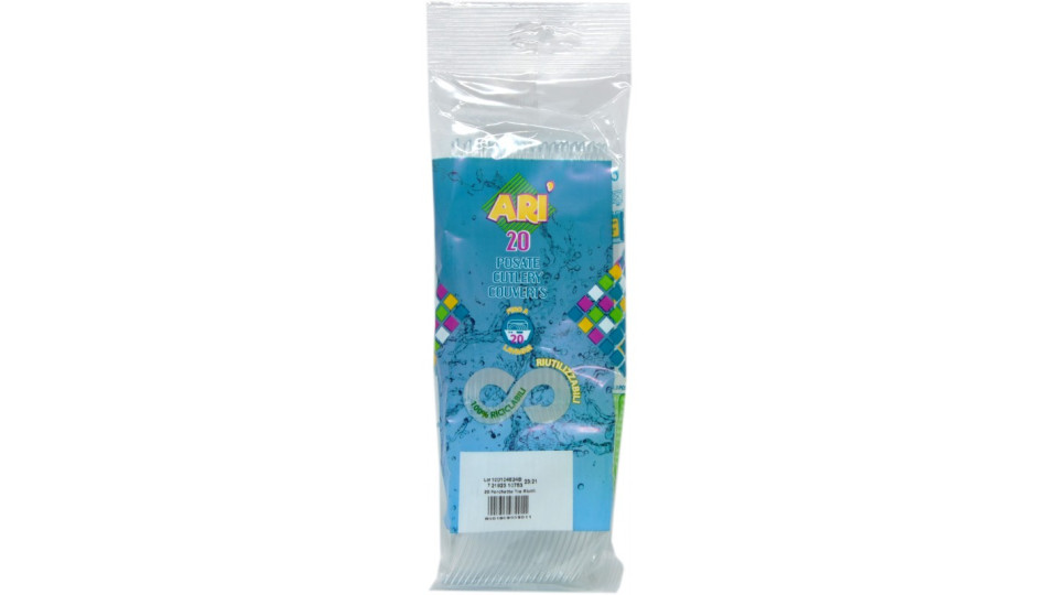 Aristea forchette trasparente riutilizzabile x20