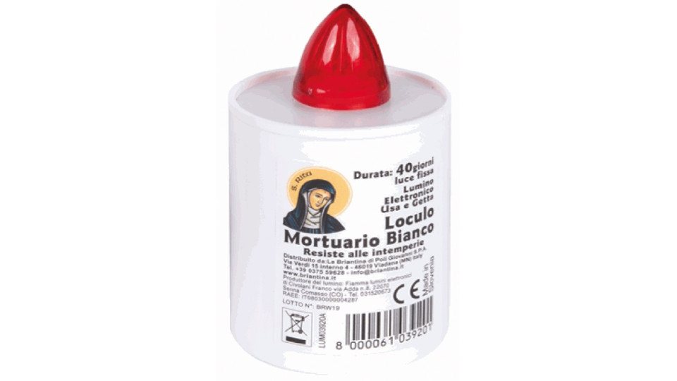 Lumino per loculo bianco 40 gg elettrico