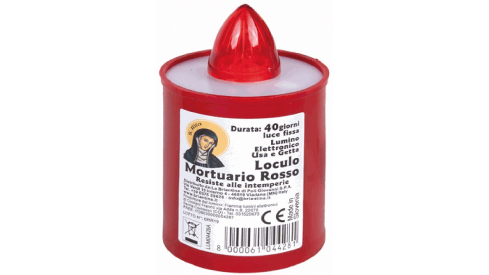 Lumino per loculo rosso 40 gg elettrico
