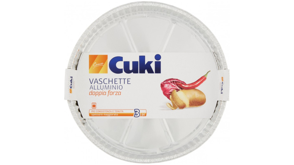 Cuki Cuoce Vaschette alluminio tonda grande - 3 pz (T77) pizza