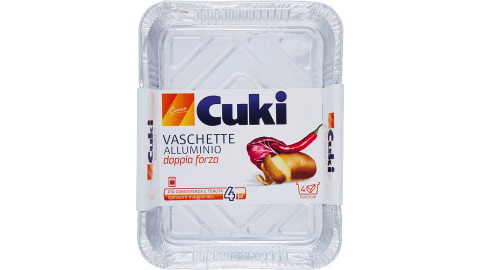Cuki Cuoce Vaschette alluminio senza coperchio 4 porzioni - 4...