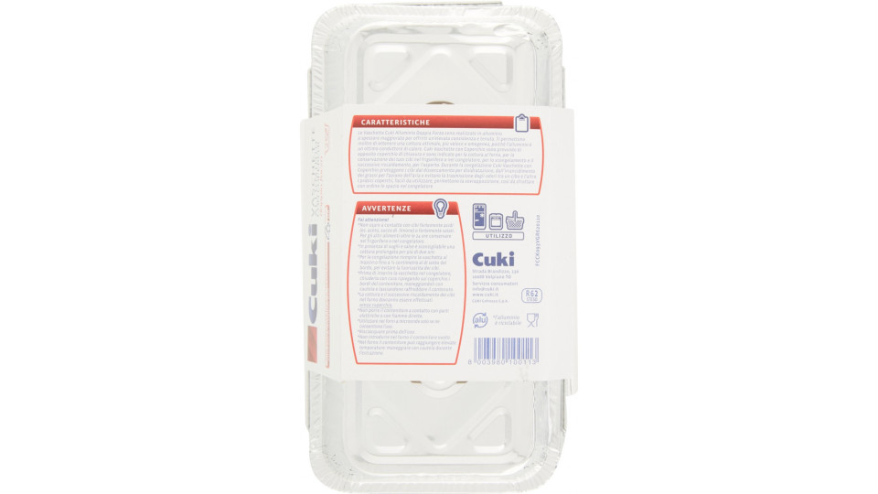Cuki Conserva e Cuoce Vaschette alluminio con coperchi 2...