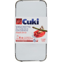 Cuki Conserva e Cuoce Vaschette alluminio con coperchi 2...