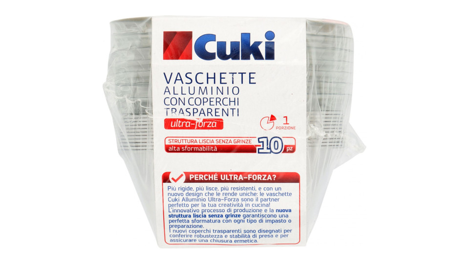 Cuki Conserva e Cuoce Vaschette Alluminio con Coperchi 8 cm 10 pz