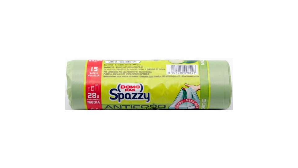 Domopak Spazzy sacchi nettezza lt.28 cm.52x54 Mela Verde pz.15