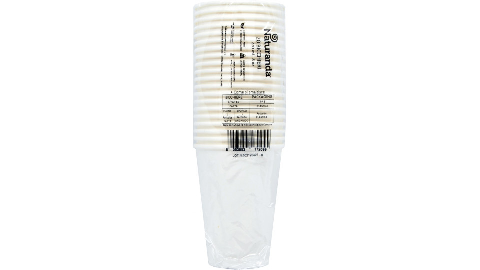 Naturanda bicchieri bio ml.220 8oz x20