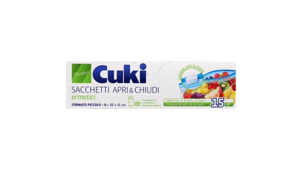 Cuki Conserva Sacchetti Apri & Chiudi ermetici piccoli (15...