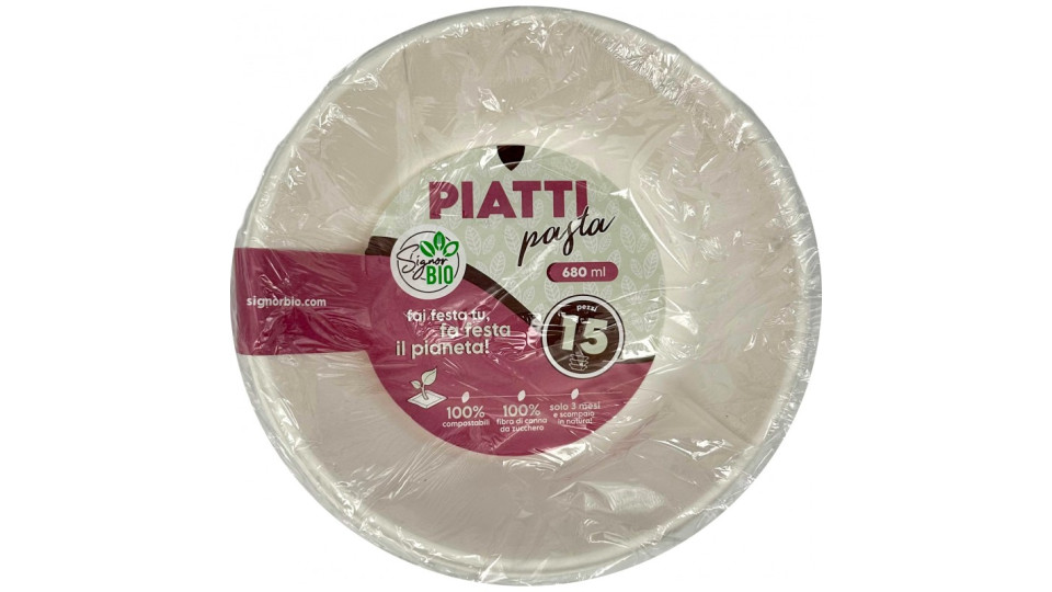 Signor bio piatti pasta ml.680 pz.15
