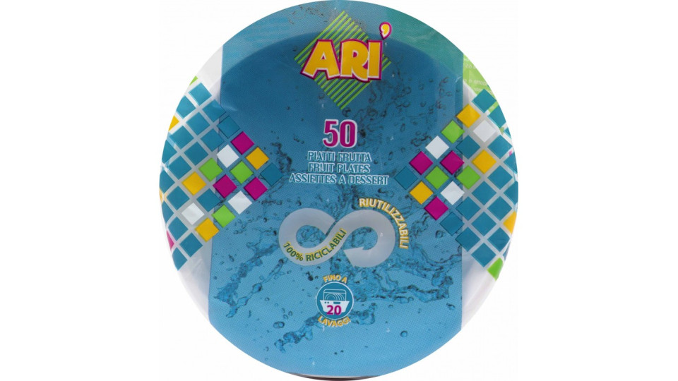 Aristea piatti dessert riutilizzabili 100% riciclabili pz.50