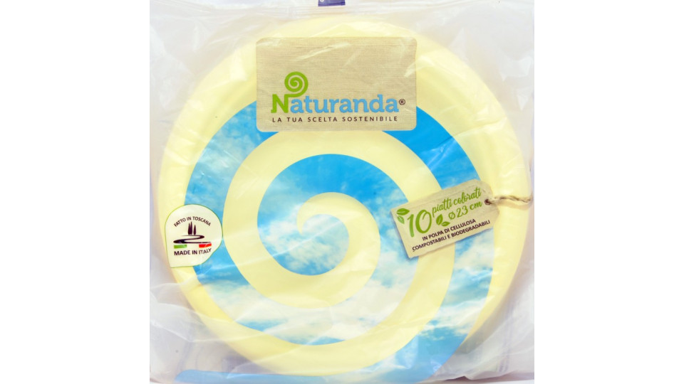 Naturanda piatto piano bio giallo cm.23 x10