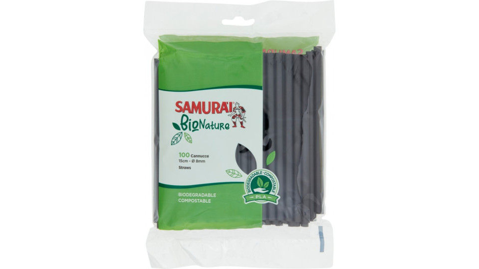 Samurài BioNature Cannucce 15cm - Ø 8mm 100 pz