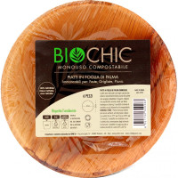 Biochic piatto fondo tondo in foglia di palma cm.18 pz.6