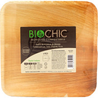 Biochic piatto quadrato in foglia di palma cm.20x20 pz.6